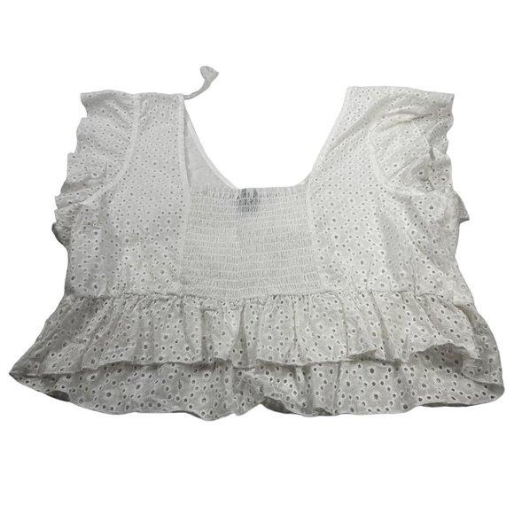 Wild Fable Women's Size XXL V-Neck Floral Bohemian Top White New With Tags - Picture 2 of 12